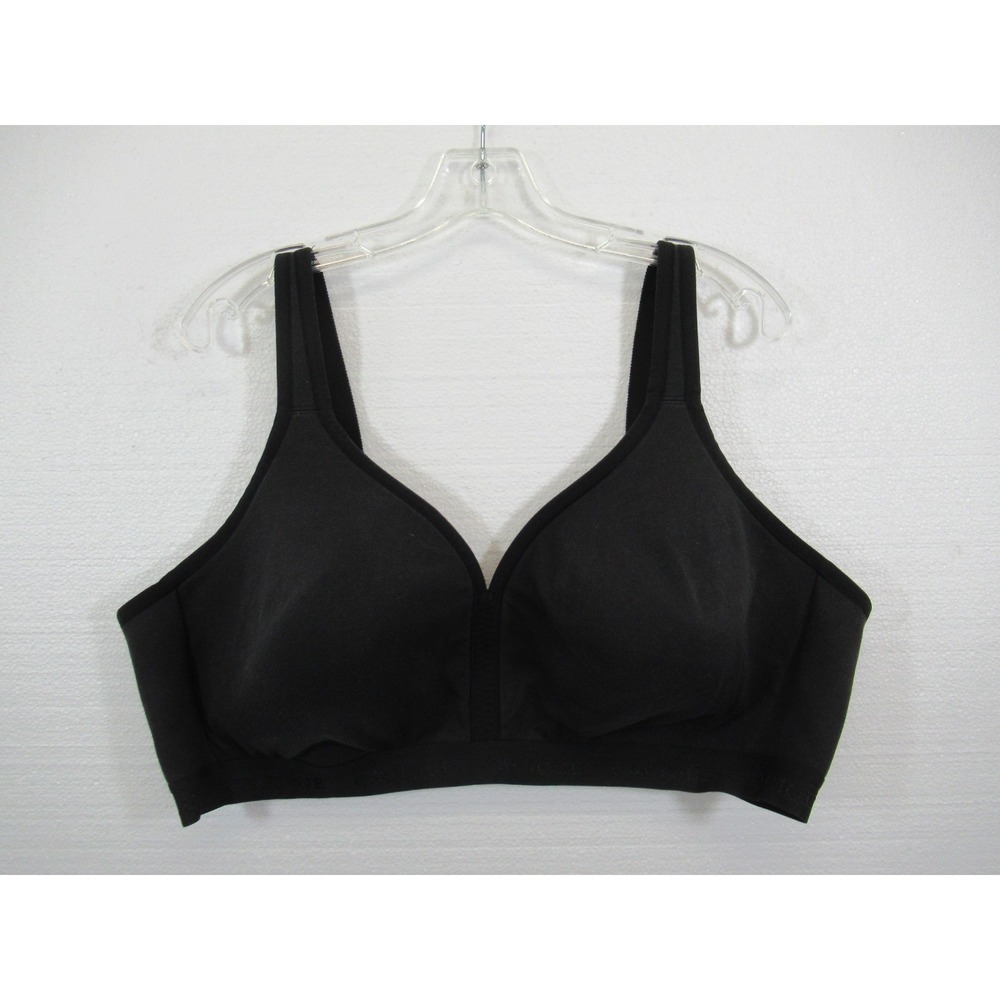 Cacique Lightly Lined No Wire Bra 48D Black Wireless